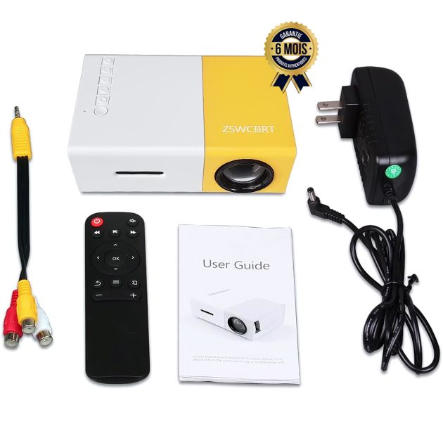 Mini projecteur portable - Micro projecteur LED 1080P -  60 pouces