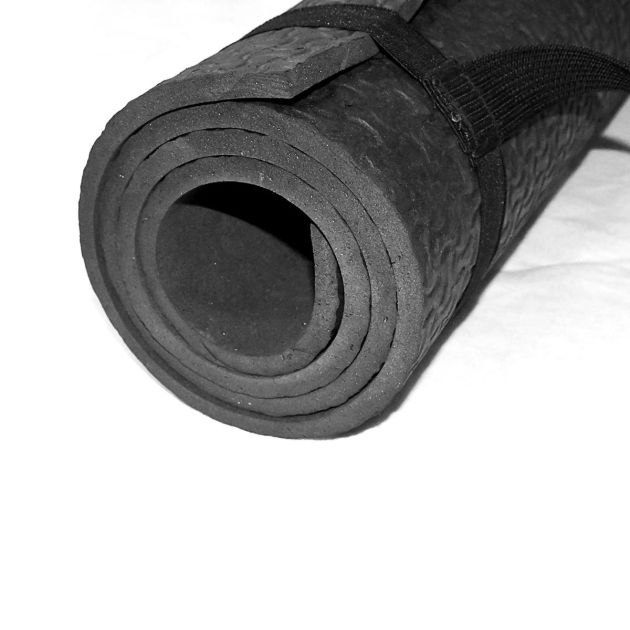 Tapis de sport 150 cm x 50 cm Noir avec sangle de transport pour tapis de yoga - 06 mois